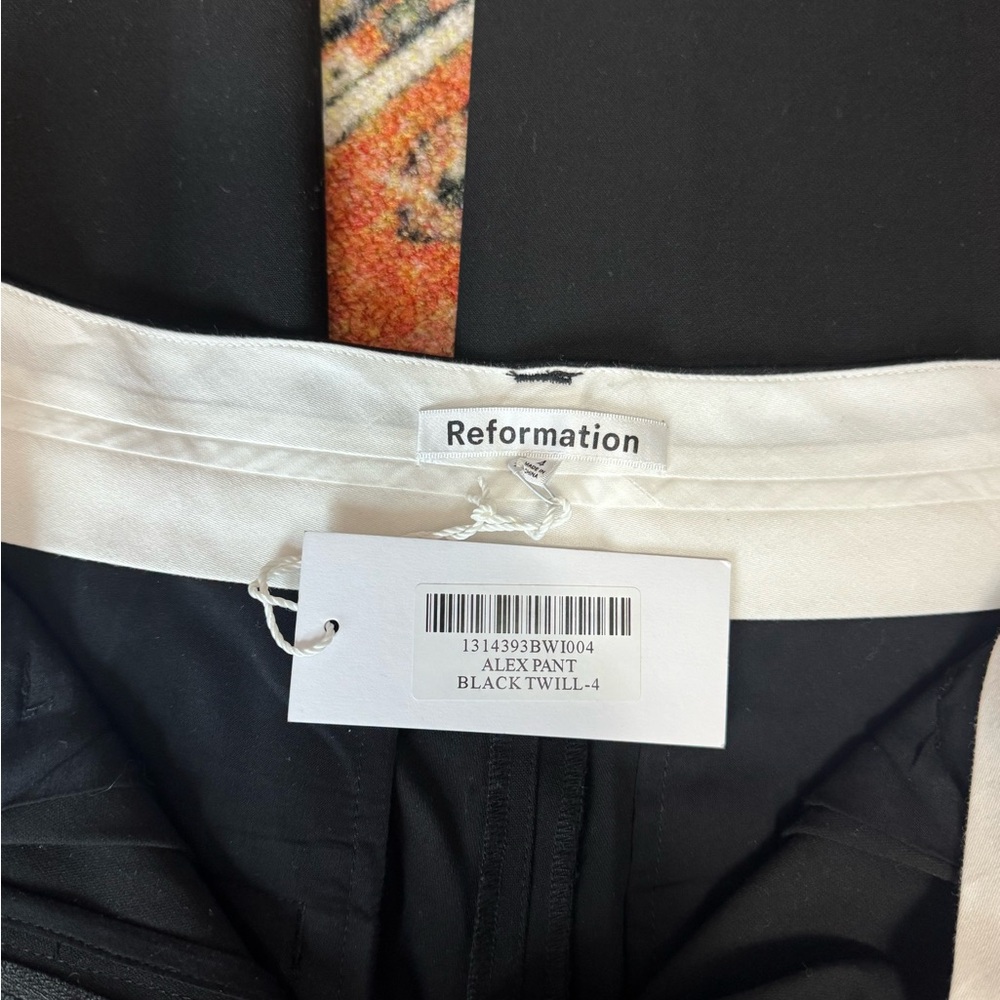 Reformation Black Alex Mid Rise Women's Pants - Picture 2 of 4